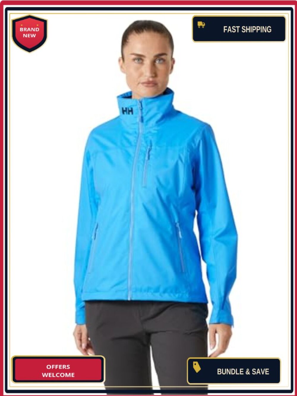 Women's Waterproof Sailing Jacket Insulated Shell Adjustable Cuffs